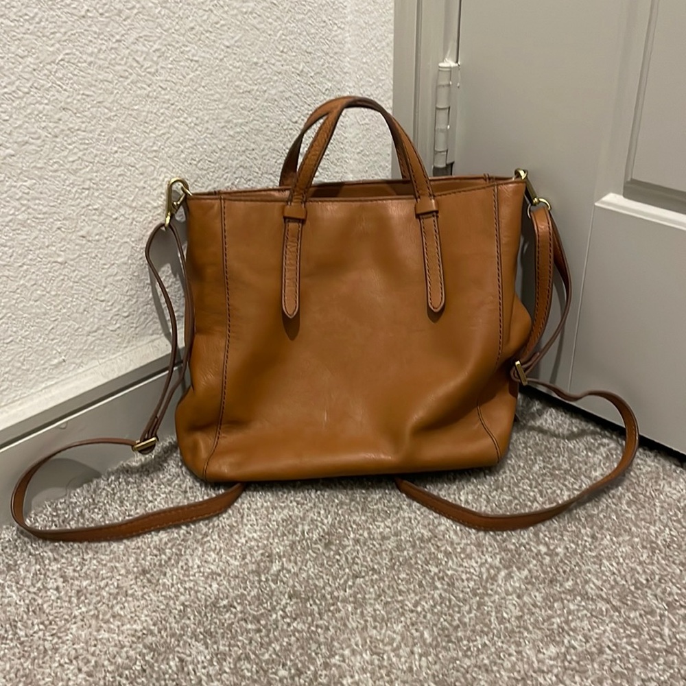 Fossil Backpack Tan Leather Small Camilla Convertible Bag